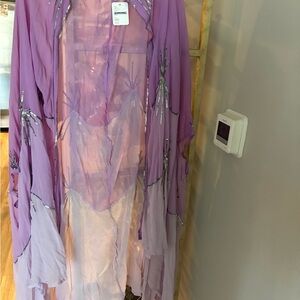 Free People Purple and Pink Sheer Kimono